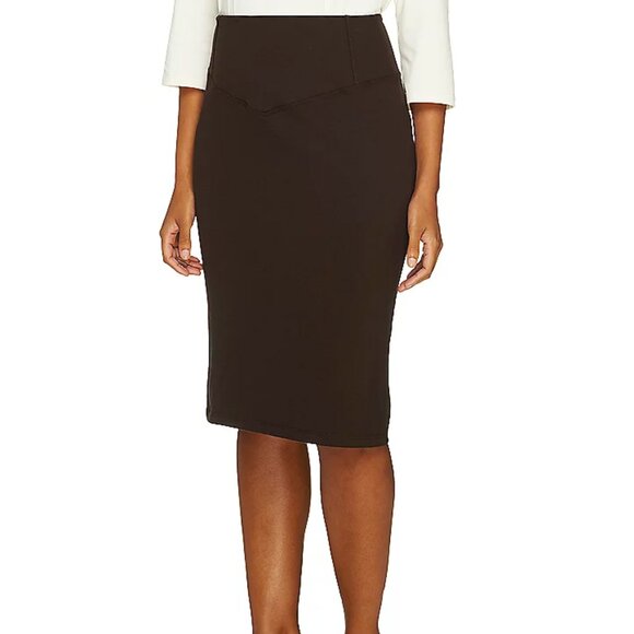 Women with Control Tummy Control Solid Petite Skirt  Chocolate   14753 - Picture 1 of 2